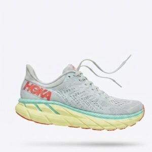 hoka clifton 7 – 'morning mist / hot coral' running shoe